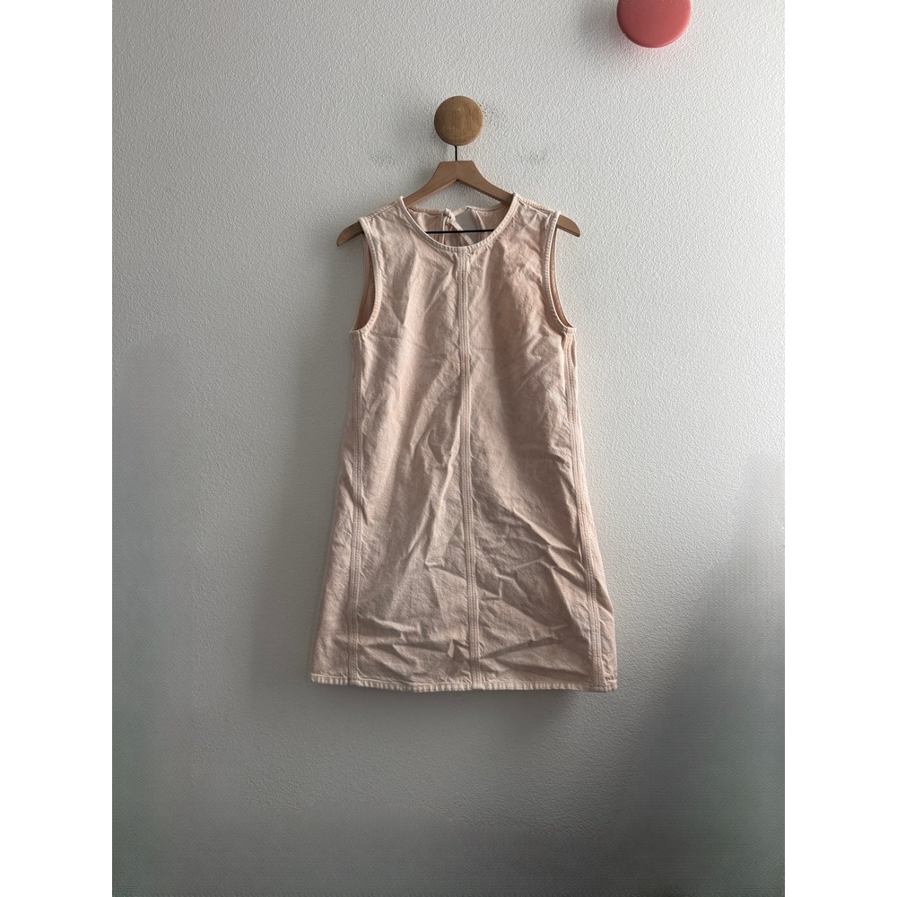 COS Womens Pink Cotton Denim Sleeveless Tie Back Shift Mini Dress Size 2